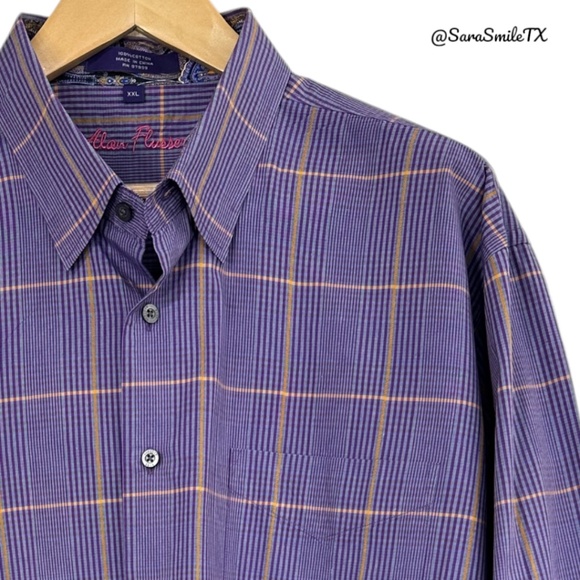 ALAN FLUSSER Colorful Plaid Long Sleeve Button Down Shirt - Picture 6 of 12